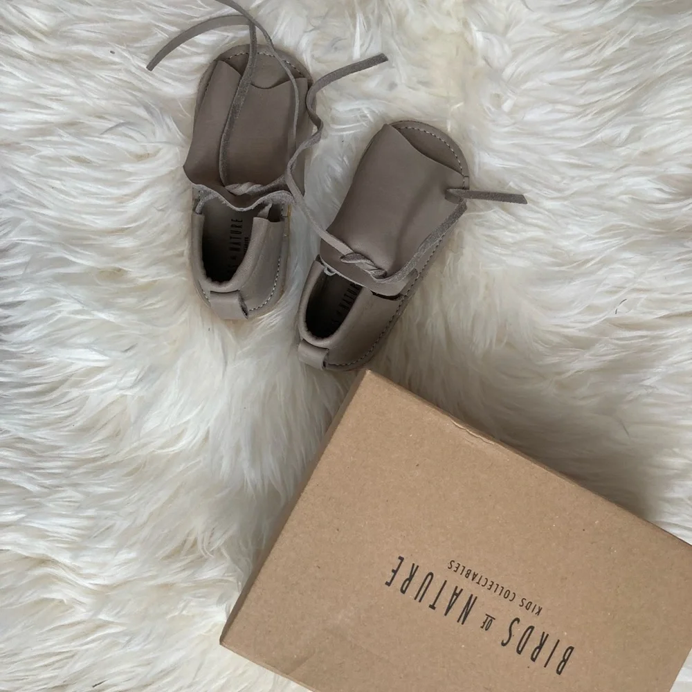 Kids Taupe Moccasin Shoes